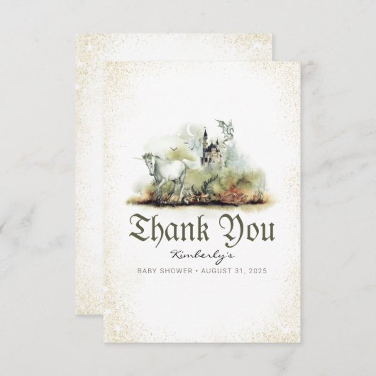 Baby shower voor sprookje bedankkaart (Voorkant / Achterkant)