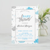 Baby shower voor sterren en wolken kaart (Staand voorkant)