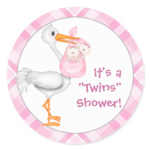 Baby shower voor Stork & Twin Girls