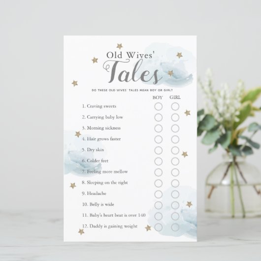 Baby shower voor stralen en wolken (Staand voorkant)