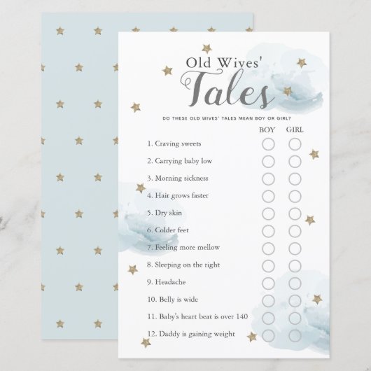 Baby shower voor stralen en wolken (Voorkant / Achterkant)