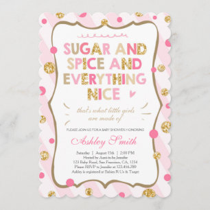 Baby shower voor suiker en specerijen kaart