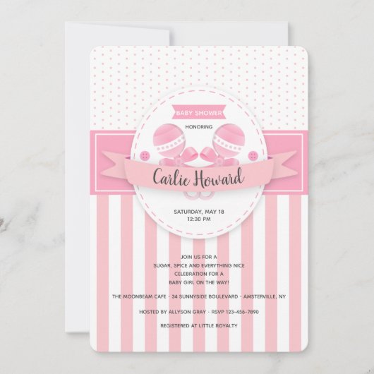 Baby shower voor suiker en specerijen kaart (Voorkant)