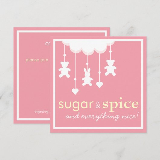 Baby shower voor suikerindustrie en specerijen kaart (Voorkant / Achterkant)