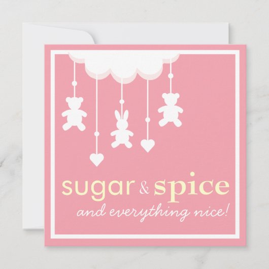 Baby shower voor suikerindustrie en specerijen kaart (Voorkant)