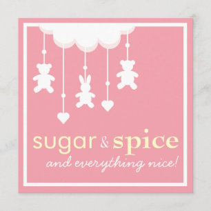 Baby shower voor suikerindustrie en specerijen kaart