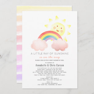 Baby shower voor Sunshine & Rainbow per mail Kaart