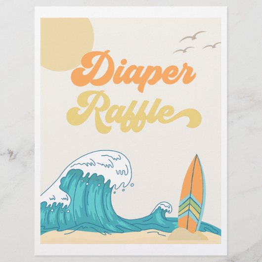 Baby shower voor Surf met luierspoeling | |Surf (Voorkant)