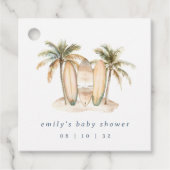 Baby shower voor Surven aan de kust Bedankjes Labels (Voorkant)