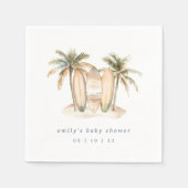 Baby shower voor Surven aan de kust Servet (Voorkant)