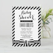 Baby shower voor tapijten, zwart en wit, tapes kaart (Staand voorkant)