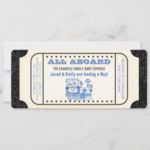  Baby shower voor treinkaartjes Kaart