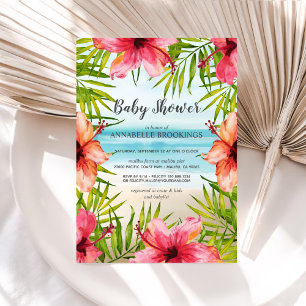 Baby shower voor Tropisch strand in het Paradise Kaart