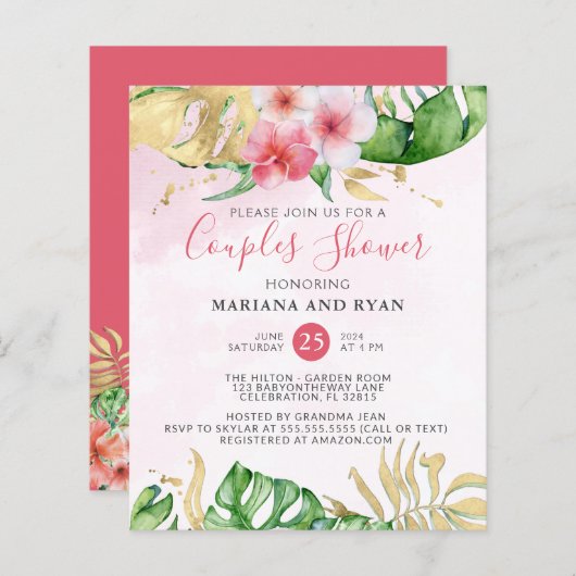 Baby shower voor tropische zomerparen (Voorkant / Achterkant)