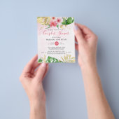 Baby shower voor tropische zomerparen flyer (Hand)