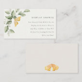 Baby shower voor tuinfauna Butterfly Display Showe Informatiekaartje (Voorkant / Achterkant)