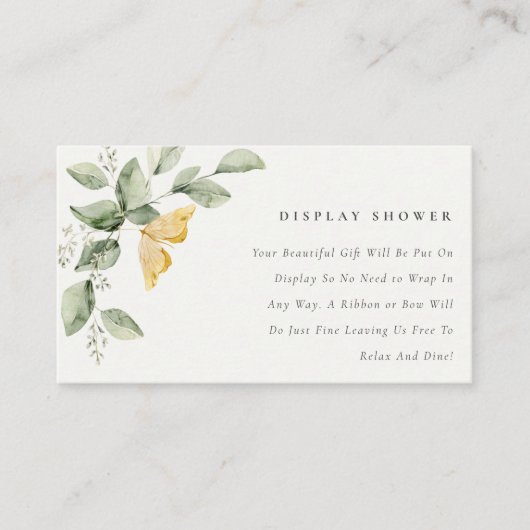 Baby shower voor tuinfauna Butterfly Display Showe Informatiekaartje (Voorkant)