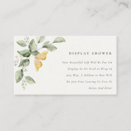 Baby shower voor tuinfauna Butterfly Display Showe Informatiekaartje