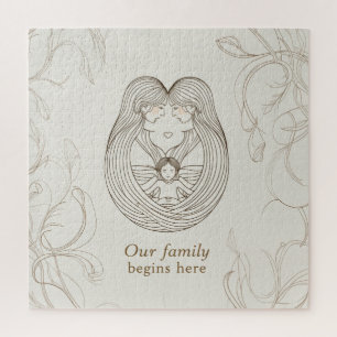 Baby shower voor twee moeders legpuzzel