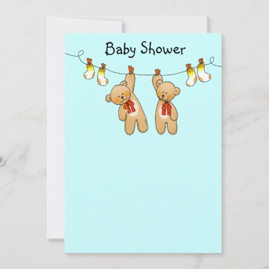 Baby shower voor tweeling (jongen) kaart (Voorkant)