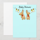 Baby shower voor tweeling (jongen) kaart (Voorkant / Achterkant)