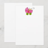 Baby shower voor tweeling (meisjestweeling) notitiekaartje (Voorkant / Achterkant)