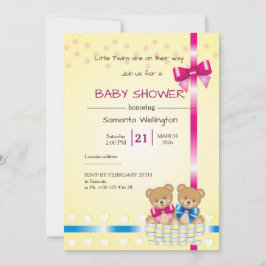 Baby shower voor TWEELINGEN Kaart
