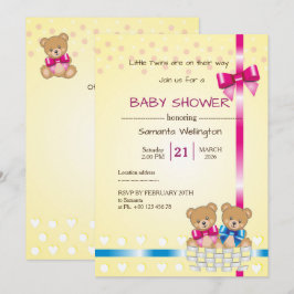 Baby shower voor TWEELINGEN Kaart