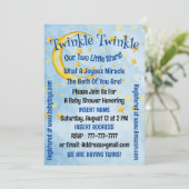 Baby shower voor tweelingjongens, platte Kaart (Staand voorkant)