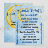 Baby shower voor tweelingjongens, platte Kaart (Voorkant / Achterkant)