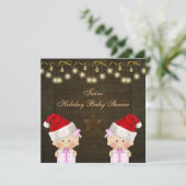 Baby shower voor tweelingmeisjes kaart (Staand voorkant)