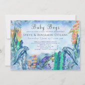 Baby shower voor Twin Boys OceanSea Animals Kaart (Voorkant)