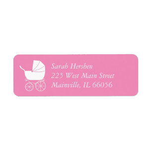 Baby shower voor  vervoer Elegant roze meisje Etiket
