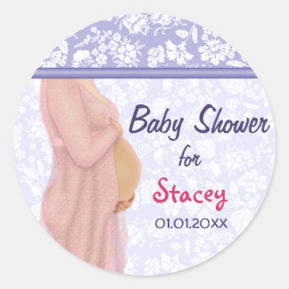 Baby shower voor verwachtingsdromen ronde sticker
