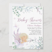 Baby shower voor vlinder en ventilatorWaterverf Kaart (Voorkant)