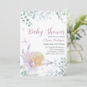 Baby shower voor vlinder en ventilatorWaterverf Kaart (Staand voorkant)