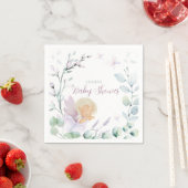 Baby shower voor vlinder en ventilatorWaterverf Servet (Insitu)