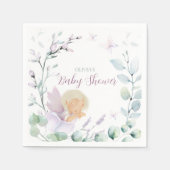 Baby shower voor vlinder en ventilatorWaterverf Servet (Voorkant)