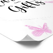 Baby shower voor vlinderkaartjes en geschenken poster (Hoek)