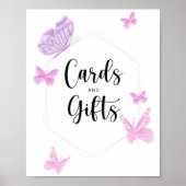 Baby shower voor vlinderkaartjes en geschenken poster (Voorkant)
