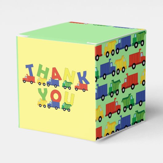 Baby shower voor vrachtwagens bedankdoosjes (Voorkant Zijde)