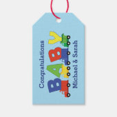 Baby shower voor vrachtwagens cadeaulabel (Voorkant)