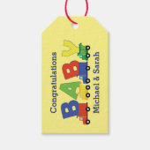 Baby shower voor vrachtwagens cadeaulabel (Voorkant)