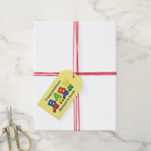 Baby shower voor vrachtwagens cadeaulabel