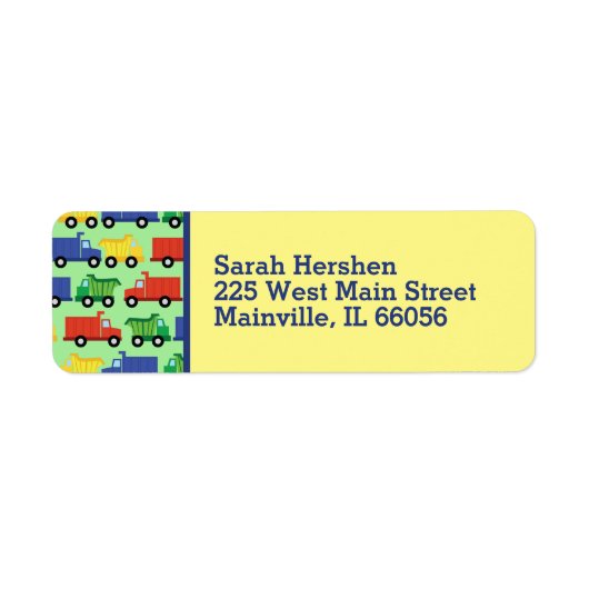 Baby shower voor vrachtwagens etiket (Voorkant)