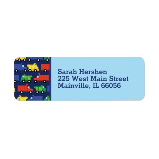 Baby shower voor vrachtwagens etiket (Voorkant)