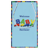 Baby shower voor vrachtwagens klein cadeauzakje (Achterkant)