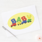 Baby shower voor vrachtwagens ovale sticker (Envelop)