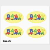 Baby shower voor vrachtwagens ovale sticker (Vel)