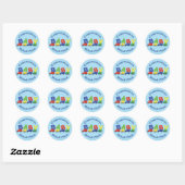 Baby shower voor vrachtwagens ronde sticker (Vel)
